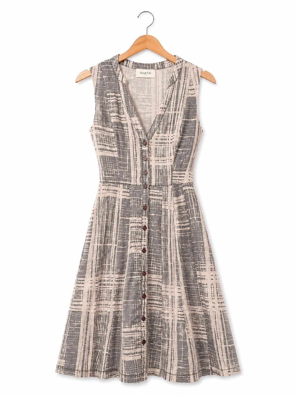 Maeve Anthropologie Button Front Fit & Flare Midi Dress Size 8 - Picture 2 of 6